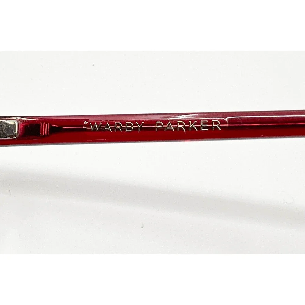 Warby Parker Ira Eyeglasses Womens Red Oval Frames 49-16-140